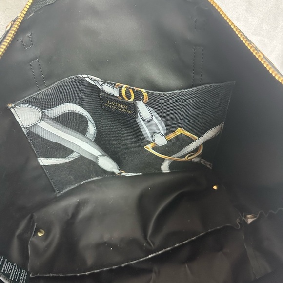 🆕 Ralph Lauren Chadwick black equestrian print Tote Bag - Picture 11 of 13